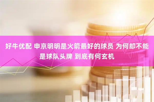 好牛优配 申京明明是火箭最好的球员 为何却不能是球队头牌 到底有何玄机