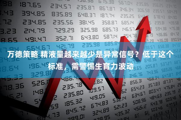 万德策略 精液量越来越少是异常信号?低于这个标准,需警惕生育力波动