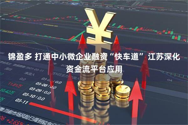 锦盈多 打通中小微企业融资“快车道” 江苏深化资金流平台应用